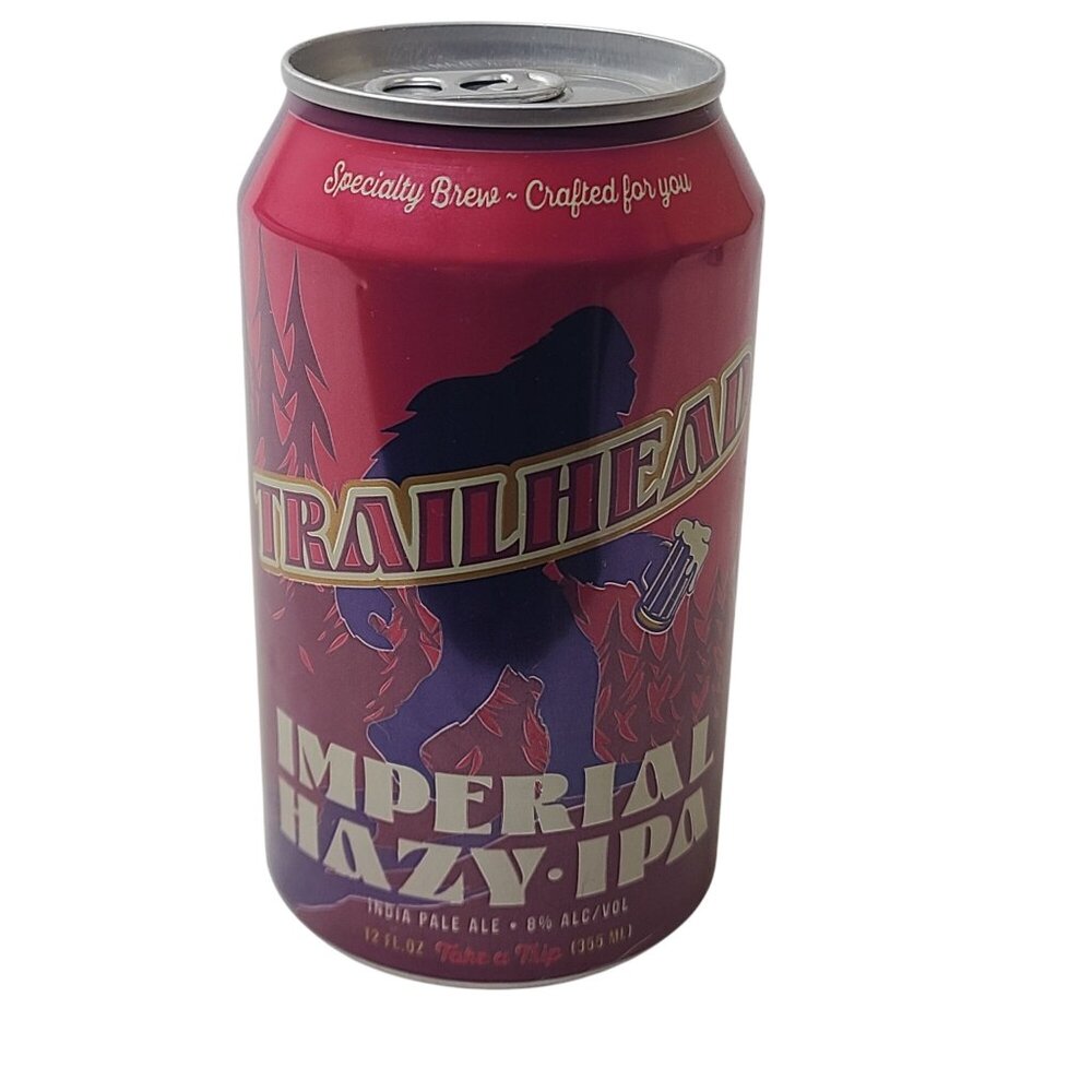 Trailhead Imperial Hazy IPA Empty Beer Can Bottom Opened Eugene Oregon Bigfoot